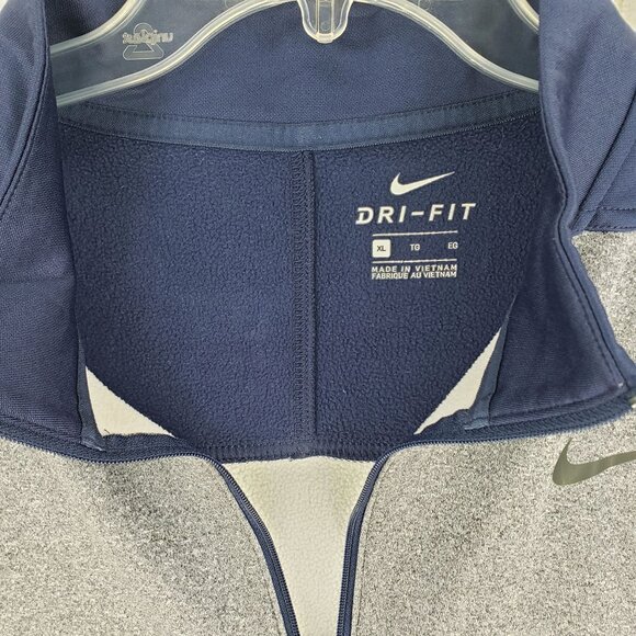 Nike Mens Dri-Fit Quarter-Zip Pullover Sweatshirt XL Gray & Navy - Picture 6 of 10